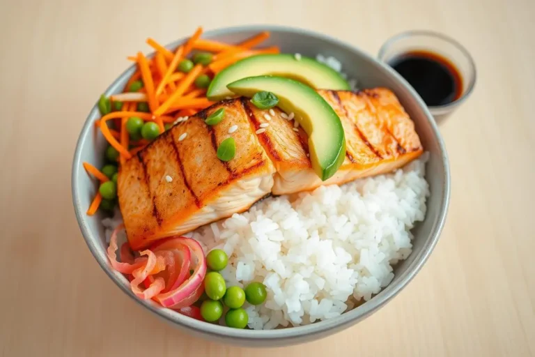 Salmon rice bowl